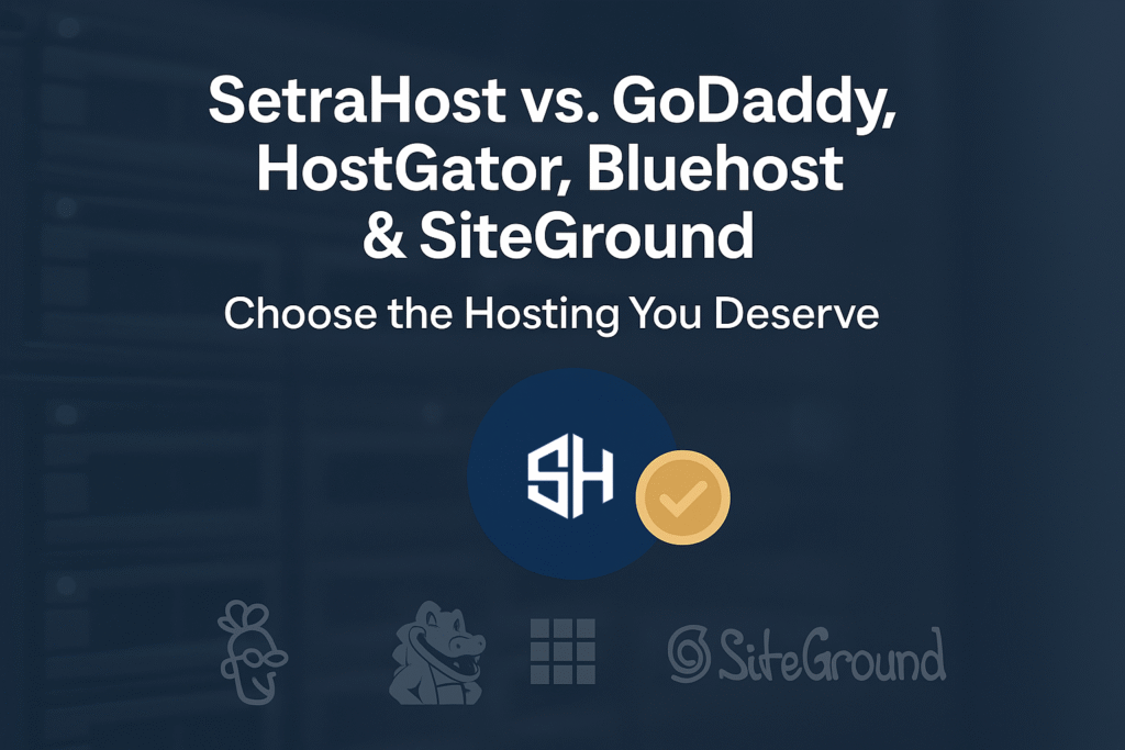 SetraHost vs. GoDaddy, HostGator, Bluehost, and SiteGround: Making the Best Hosting Choice